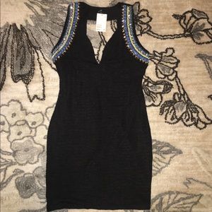 H&M Beyonce Beaded Stretch Bodycon Dress Size M
